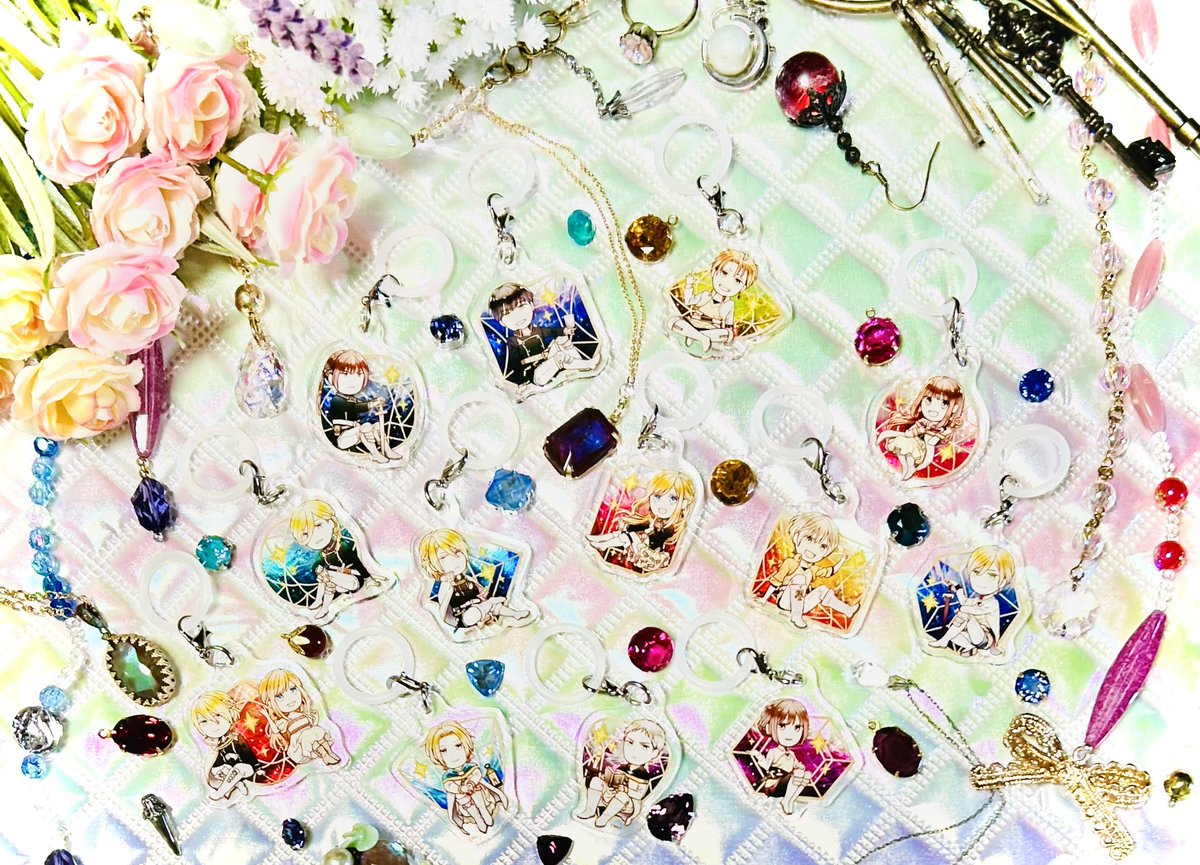 bkskのチャーム💎✨🕯️🏰🗝️
本物の宝石みたいですごくかわいい🩷🩷
カラフルなキラキラ✨💎✨
つぎは現世版🏫を出して欲しい‼️
現世の12人とモチーフは何か妄想オタク会議をしたい