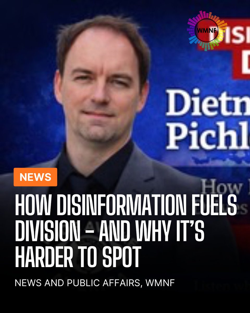 wmnf's tweet image. Disinformation can be hard to recognize but it plays a major role in shaping opinions and fueling division.

Read more about how it spreads and why it is harder to spot
wmnf.org/how-disinforma…
#wmnf #medialiteracy