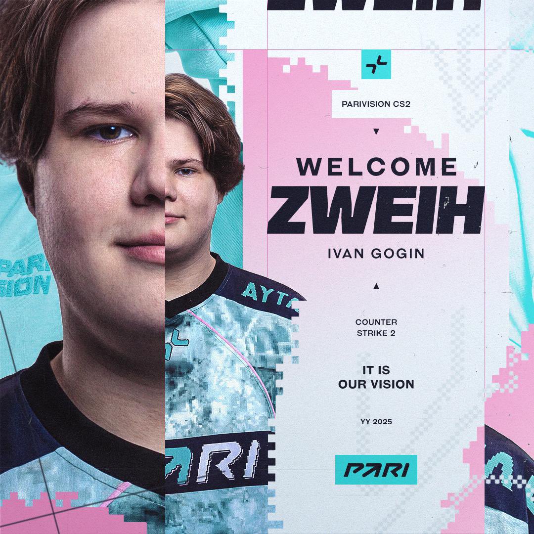 💥 We are thrilled to announce that Ivan «zweih» Gogin joins PARIVISION CS2-roster

We are confident that Vanya will strengthen our team in the new season, and we will give our full support to this young talent