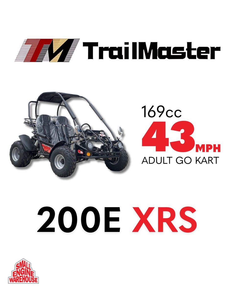 SmallEngineSEW's tweet image. The Trail Master 200E XRS is built for fun and performance. Available in black, blue, green, and red. Find it on our website or call to order with a member of our sales team.

#gokart #trailmaster #powersports #gokarts #smallenginewarehouse