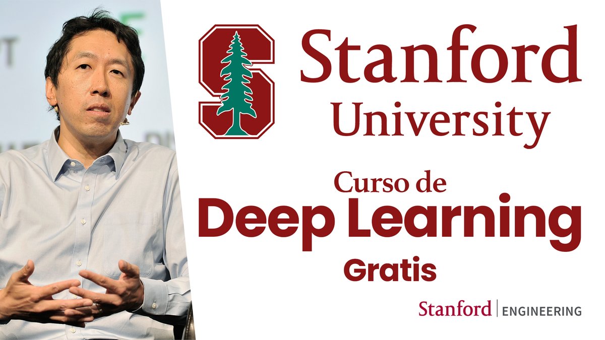 La Universidad de Stanford ha publicado su curso actualizado de Deep Learning e IA Gratis!

→ 15 horas en vídeo
→ Desde fundamentos a creación de redes neuronales
→ Con Andrew Ng como profesor (uno de los referentes más grandes de la actualidad)

youtube.com/playlist?list=…