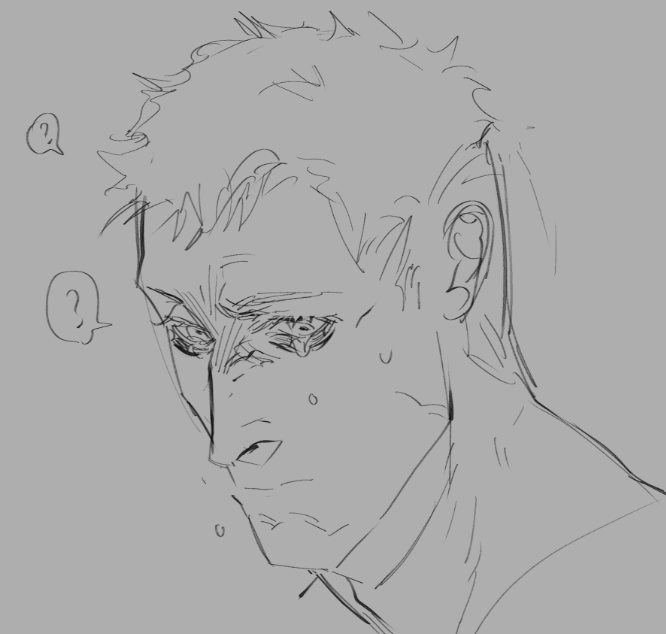can't draw properly today and it annoyed me so much i drew him crying instead