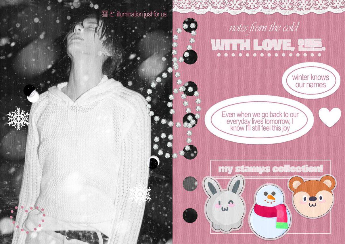 psst … 𝘤𝘰𝘮𝘦 𝘤𝘭𝘰𝘴𝘦𝘳! it’s my tiny pocket of joy :
﹒★﹒thehearths
﹒ ꩜﹒ snowlits
once believed joy was only a winter lullaby without a place to land. yet here i am, Anton, tucked warmly as sunny feelings tiptoes in and makes itself at home.