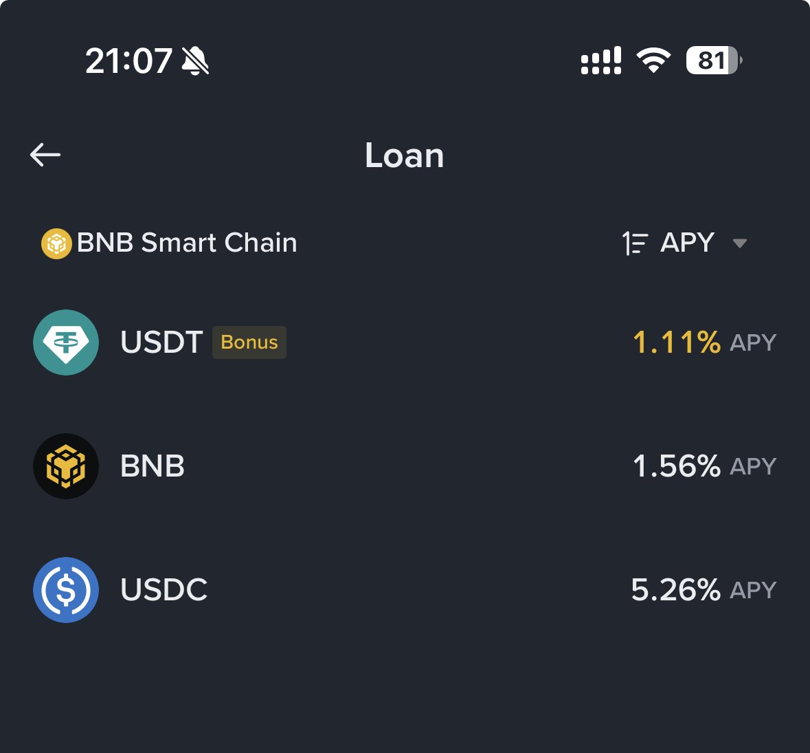 ถ้ายืม usdt ผ่าน binance wallet( คือใช้ venus น่ะแหละ)
ตอนนี้ดอกเบี้ยเพียง 1%

วิธีใช้คือ เข้าbinance wallet > earn > loan
✅ เราสามารถยืมดอกนี้แล้วไป supply ปล่อยกู้ เพื่อรับดอกเบี้ยต่อได้

อิ่มๆแบบนี้ ต้องที่ <a href="/VenusProtocol/">Venus Protocol</a> <a href="/VenusStars_io/">Venus Stars</a> 🤑
