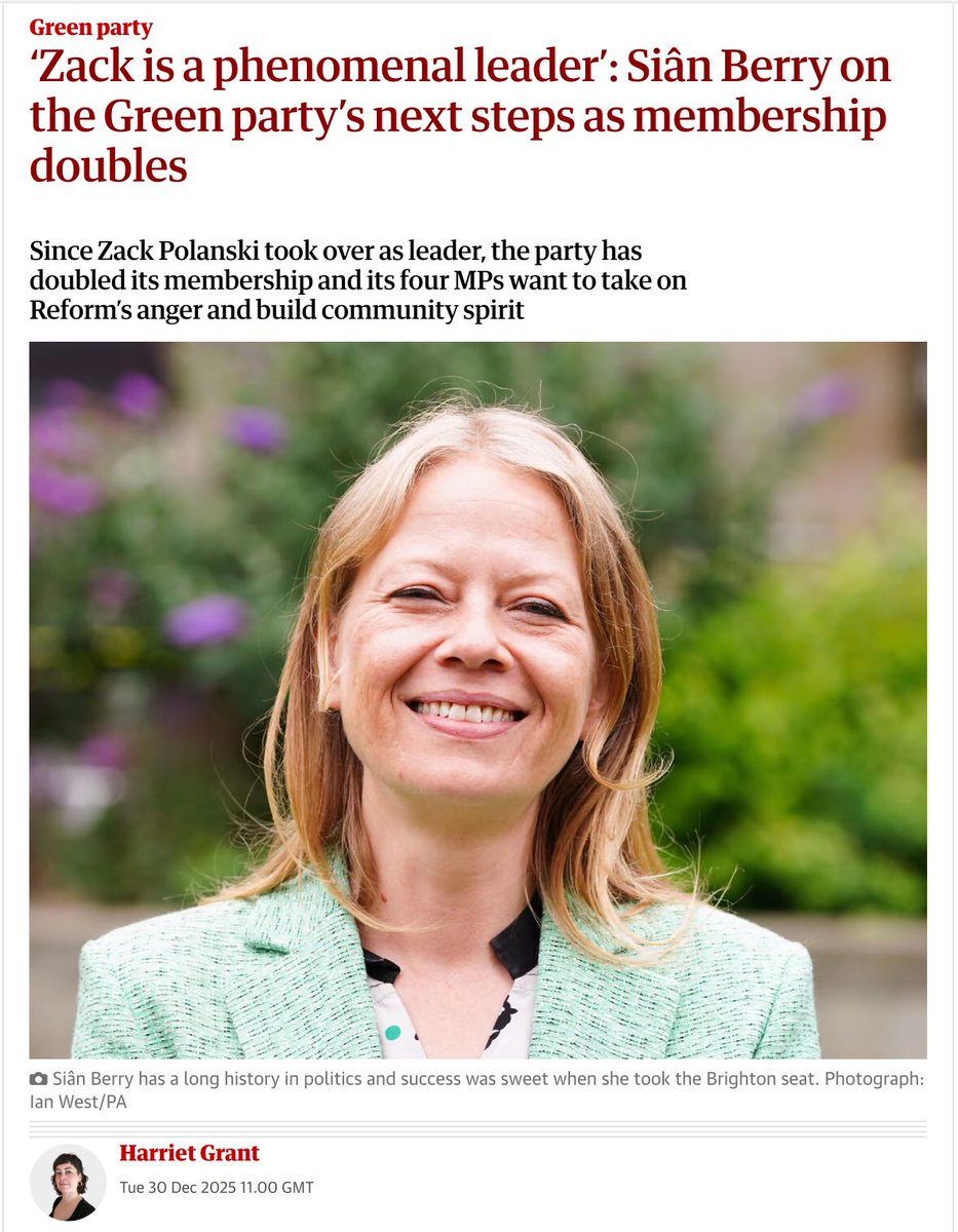 “Reform is not asking people to join so they can work together to build community spirit and support each other in response to the problems they face. But that is almost 100% of the Green message. It is so positive to be part of a growing band of active citizens like ours.”