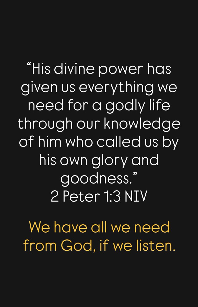 We have all we need from God, if we listen. #faith #Jesus #JesusLovesYou