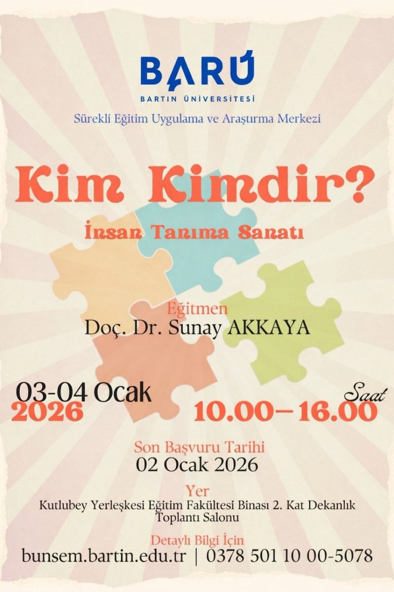 bartinbunsem's tweet photo. Bu eğitimde neler var?
1.Gün: Bireysel farklılıklar
2.Gün: Zihnin kimyası
3.Gün: Nörolojik kodlar

📆 03-04 Ocak 2026 
⏰ 10.00–16.00
🎯 14+ herkese açık
📜 Katılım Belgesi
🔗 https://t.co/hBO06z700x https://t.co/kVMHxOBK9L