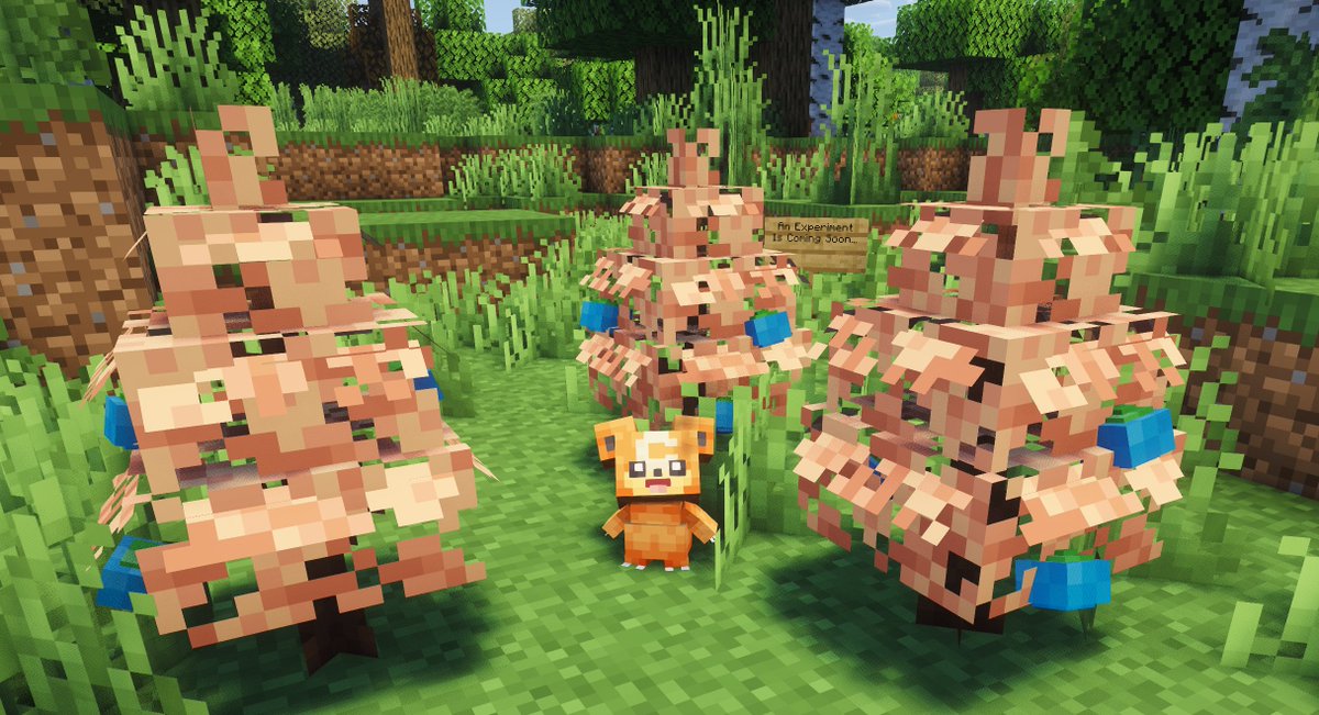 Look at this tiny Teddiursa in Cobblemon! So Cute!