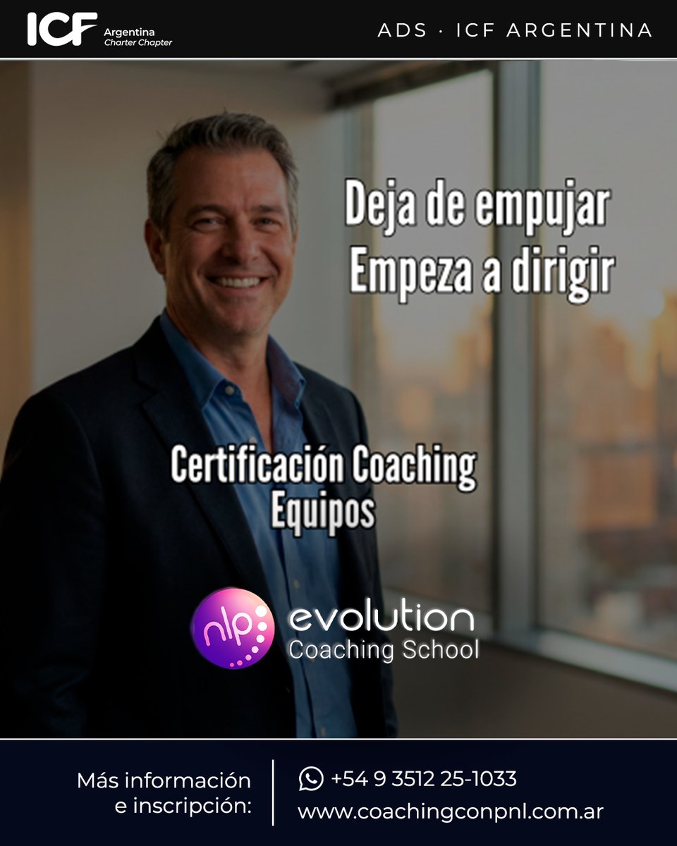 Empujar agota. Dirigir ordena.

CICE: metodología práctica para acompañar equipos hacia coordinación real.

Info: coachingconpnl.com.ar/certificacion-…