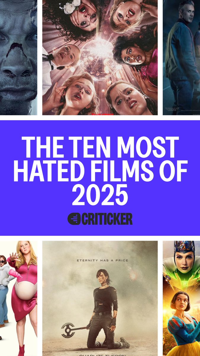 criticker's tweet image. The Ten Most-Hated Films of 2025 on CRITICKER:

criticker.com/lists/2025-ten…

#mosthated #worstmovies #criticker #yearendlist #movielist