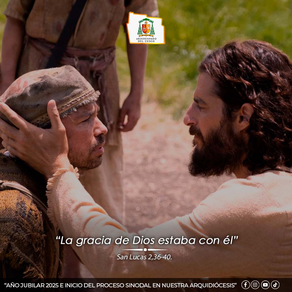 ArzoCusco's tweet photo. 𝑬𝒍 𝑬𝒗𝒂𝒏𝒈𝒆𝒍𝒊𝒐 𝒅𝒆 𝒉𝒐𝒚: San Lucas 2,36-40.
30 de diciembre
#ArzobispadoDelCusco
#IglesiaCatólica
#IglesiaDelCusco
#Noticias
#Cusco
#Perú
#AñoJubilar2025 https://t.co/Xdv9Q6j6iR