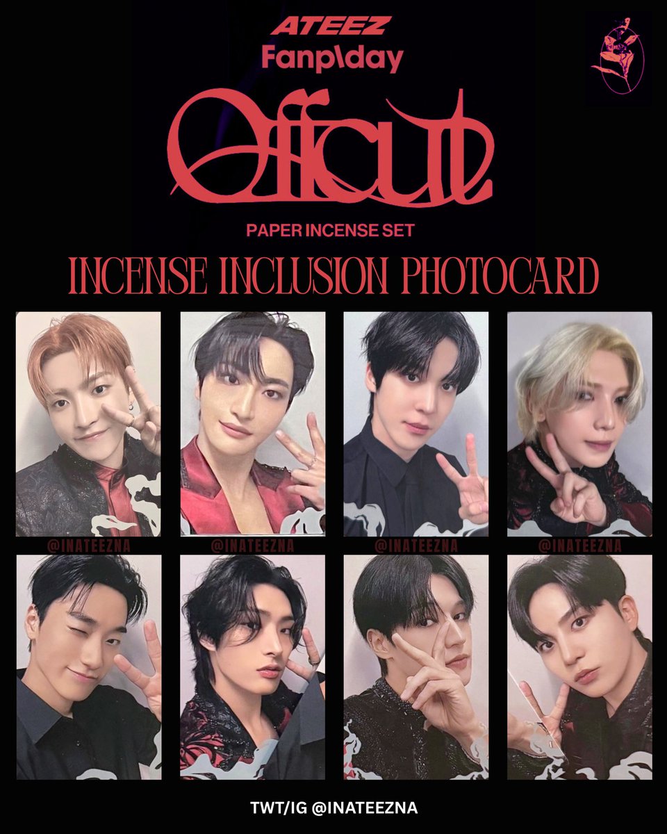 ✓ATEEZ Fanplday PC PHOTOCARD TEMPLATE ATEEZ OFFCUT PAPER INCENSE