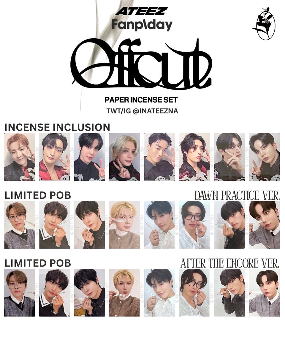 ✓ATEEZ Fanplday PC PHOTOCARD TEMPLATE ATEEZ OFFCUT PAPER INCENSE