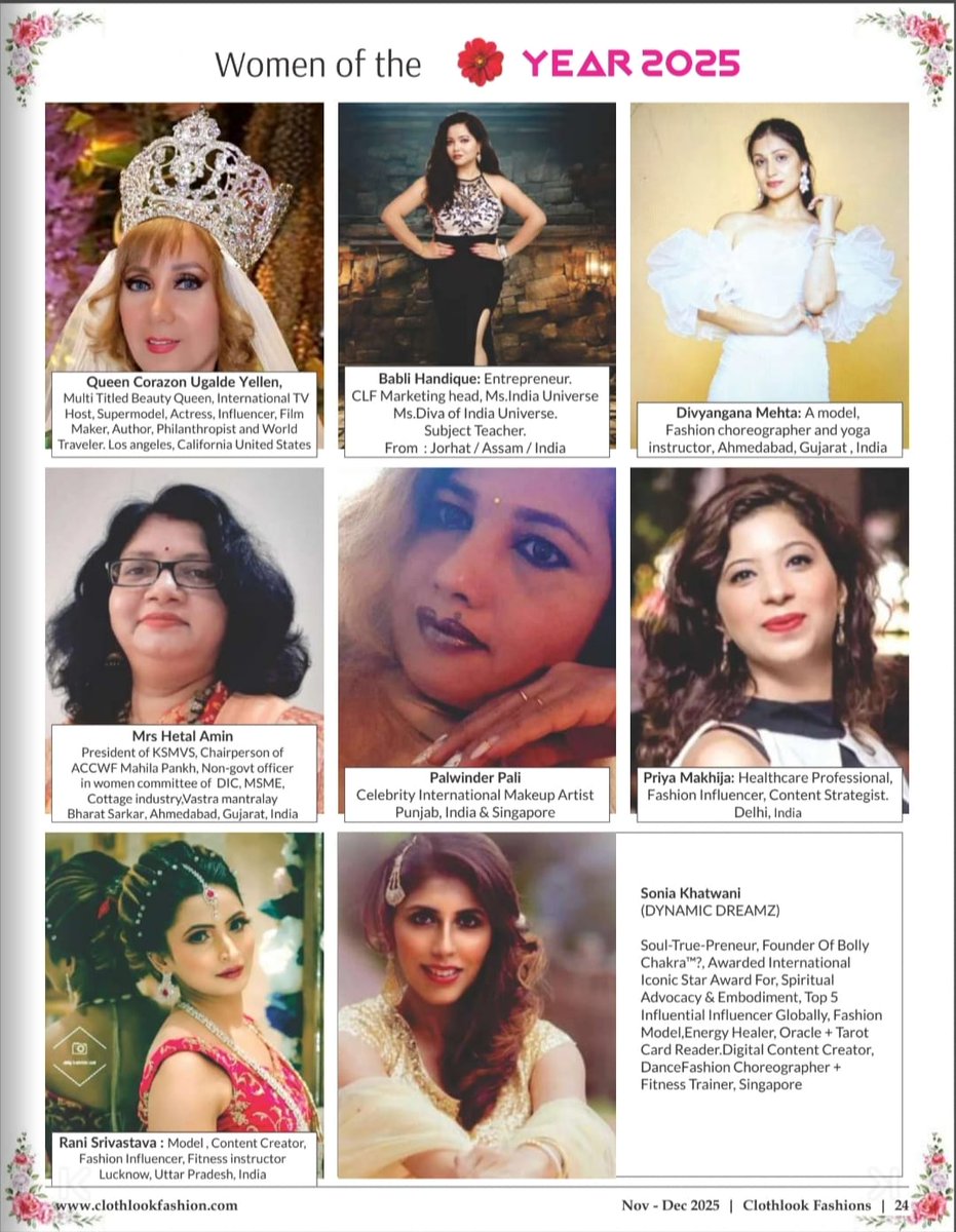 raniluvsri's tweet photo. Hi everyone check out my article in leading International Magazine clothlookfashion @CLF_magazine
November - December edition 2025❤️
I would like to express my deepest gratitude to Mr  @altafsheikh CLF Founder &amp; Editor in Chief for this wonderful coverage. 
#raniluvsri #lucknow https://t.co/1tpYRXvk4Q