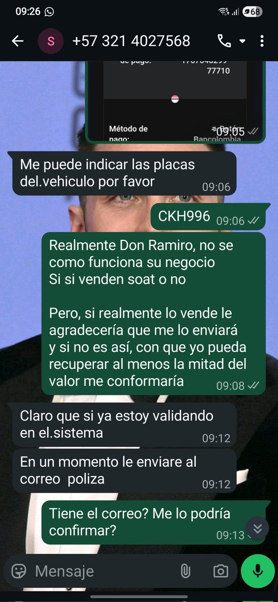 Rolasoy95's tweet photo. Pero, al día de hoy no se concreto la compra del soat, pude comunicarme con el señor a quién corresponde el número de celular
Asegura que mi Soat llegará a mi correo, pero aún no hay respuesta de eso. https://t.co/oCBXzOYiwR