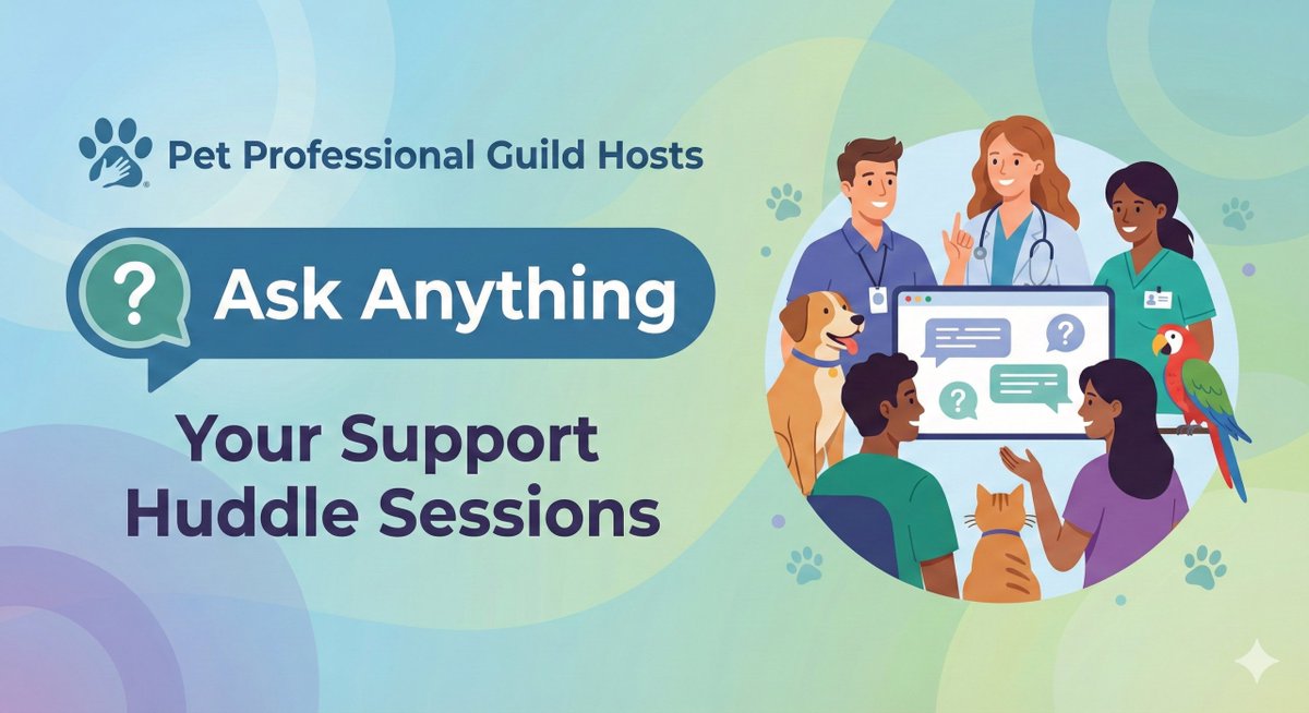Ask Anything – Your PPG/PPAB Support Huddle Session- January 2026
petprofessionalguild.com/webinars-event…
⏰January 16, 2026/11:00 am - 12:00 pm (ET)
✅Discover membership benefits and anything else you’d like to discuss.
✅Hosted by Rebekah King, Dayle Pierce &amp; Debra Millikan