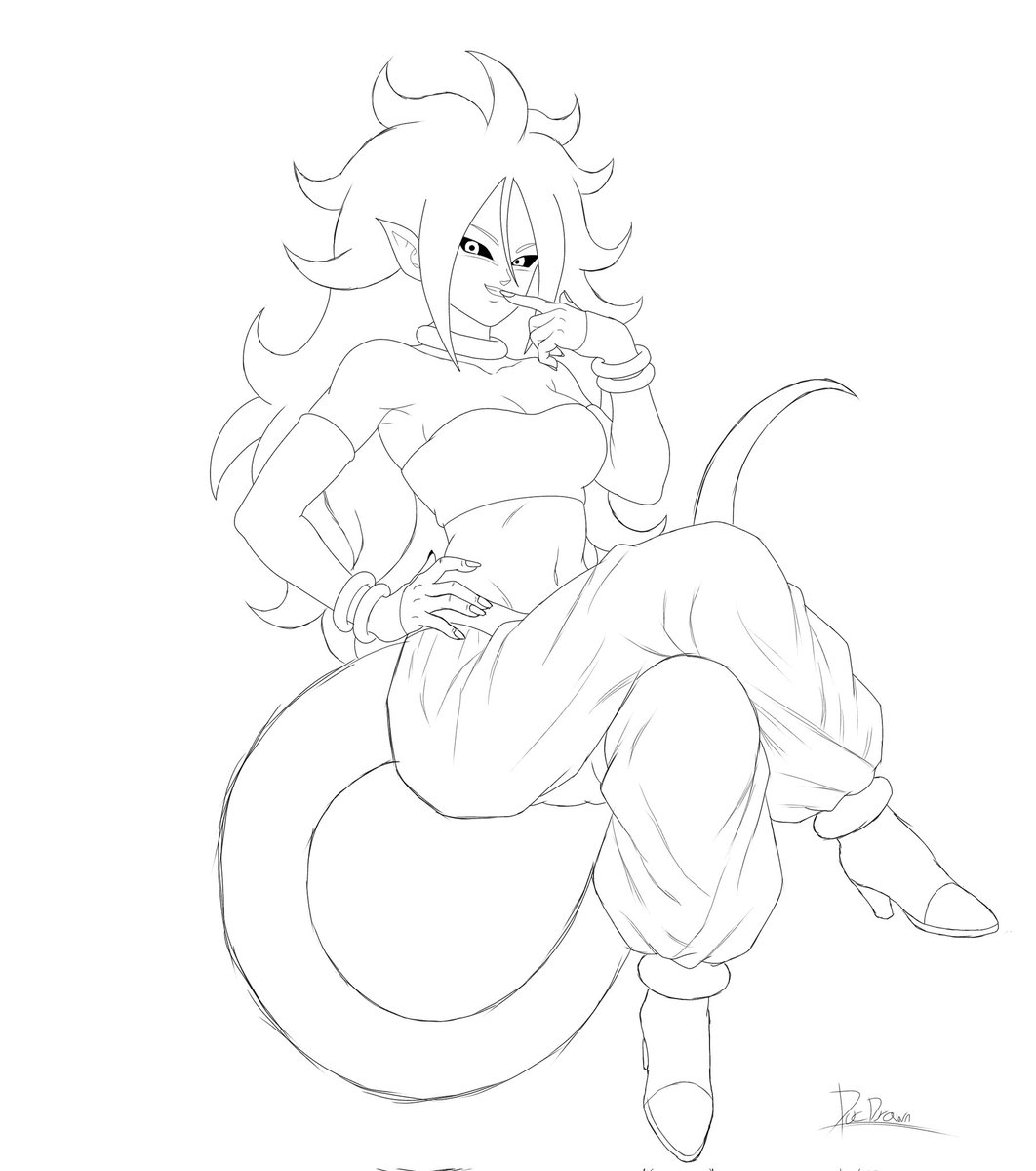 Adelantó del próximo dibujo, Android 21 (androide 21)🔥 #DragonBall #android21 #fanart #sketch #android_18