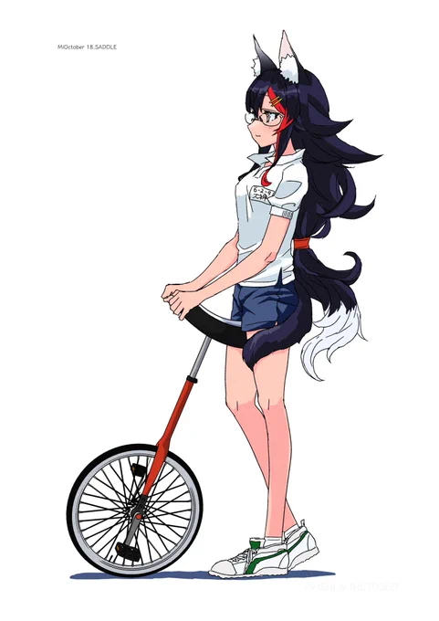 一輪車に乗っていた頃の小学生うーるふ #みおーん絵