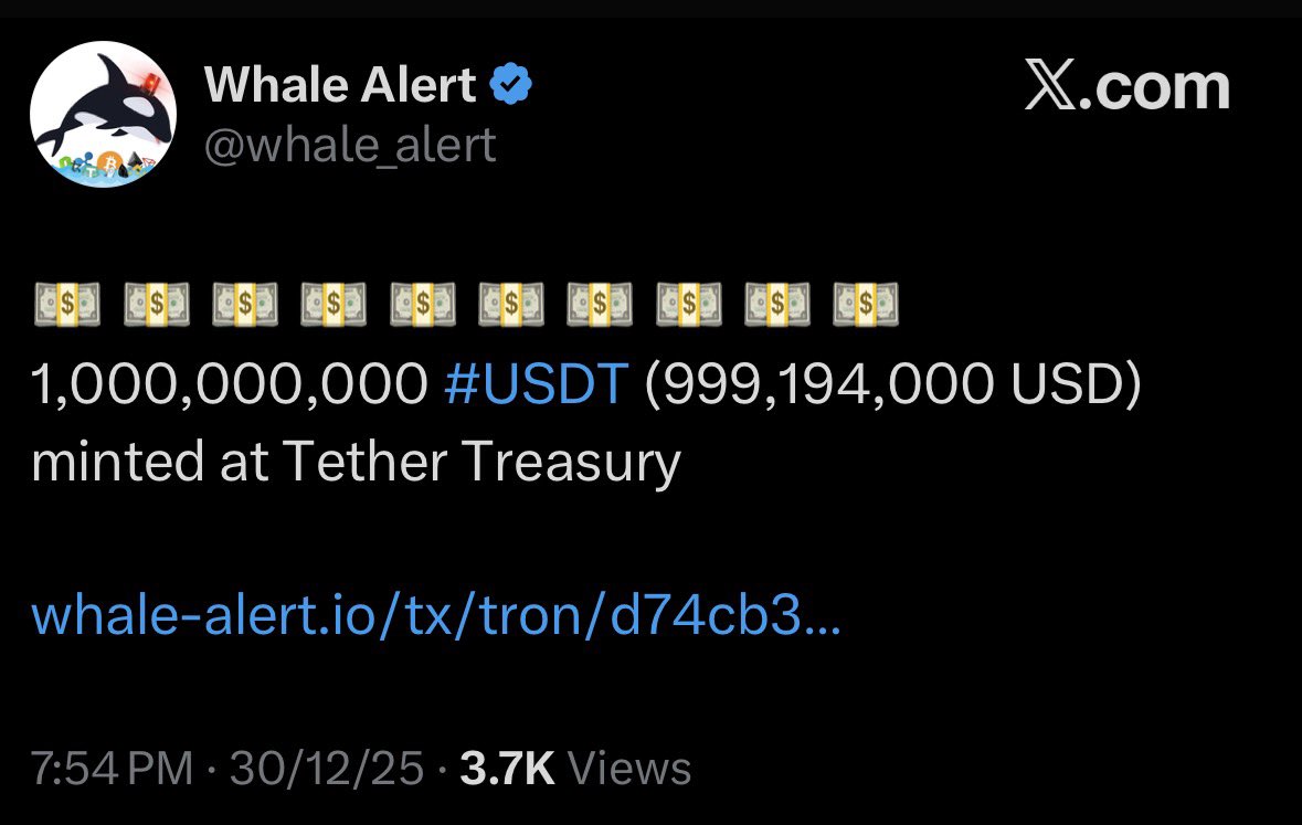 🚨BREAKING🚨

Another $1B USDT just got minted!

Send everything higherrr🚀