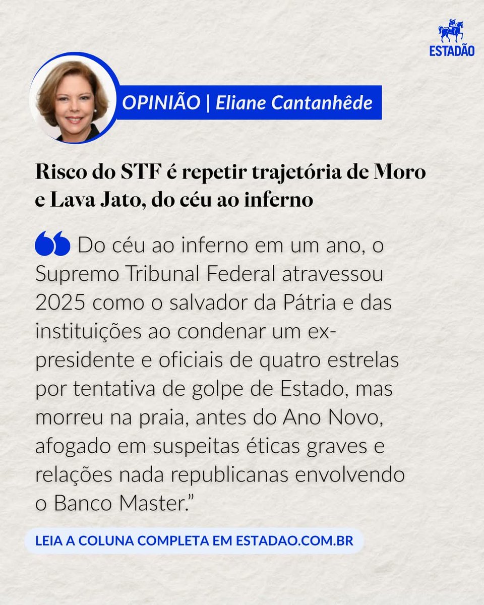 Quando o cara perde uma das suas assessoras de imprensa mais despudoradas é porque a coisa ta feia. Aliás, menção honrosa a Catanhenta por notar o script lavajatiano. O processo é quase idêntico: apoio absoluto da mérdia,e depois repúdio absoluto, todos seguindo a mesma partitura
