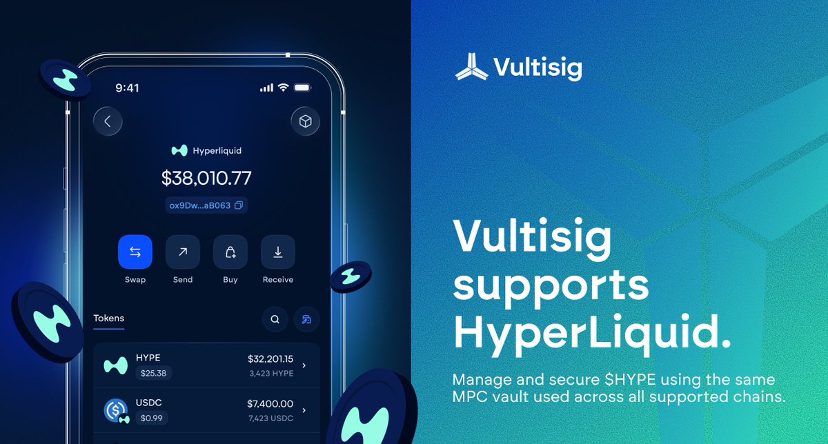 Attention $HYPE Holders!

Are you looking for a safe space to hold your bags?
Well, look no more. 

Multi-chain, Multi-sig, Seedless, and Free.
Vultisig supports <a href="/HyperliquidX/">Hyperliquid</a>