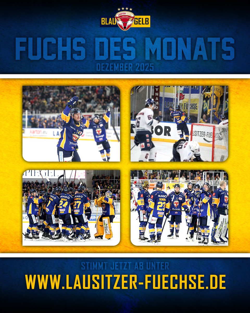 lausitz_fuechse's tweet photo. Wir suchen den Fuchs des Monats Dezember!🦊
➡️https://t.co/op0ZLkc9uM
⚠️Kommentare unter diesem Post zählen nicht zur Abstimmung!
⏱️Deadline: Freitag, 02. Januar 2026, 18:00 Uhr
📷Thomas Heide
#lfx #lausitzerfuechse #weisswasser #hockeytown #eishockey #foxnews #dezember https://t.co/DeP9bKQmwL