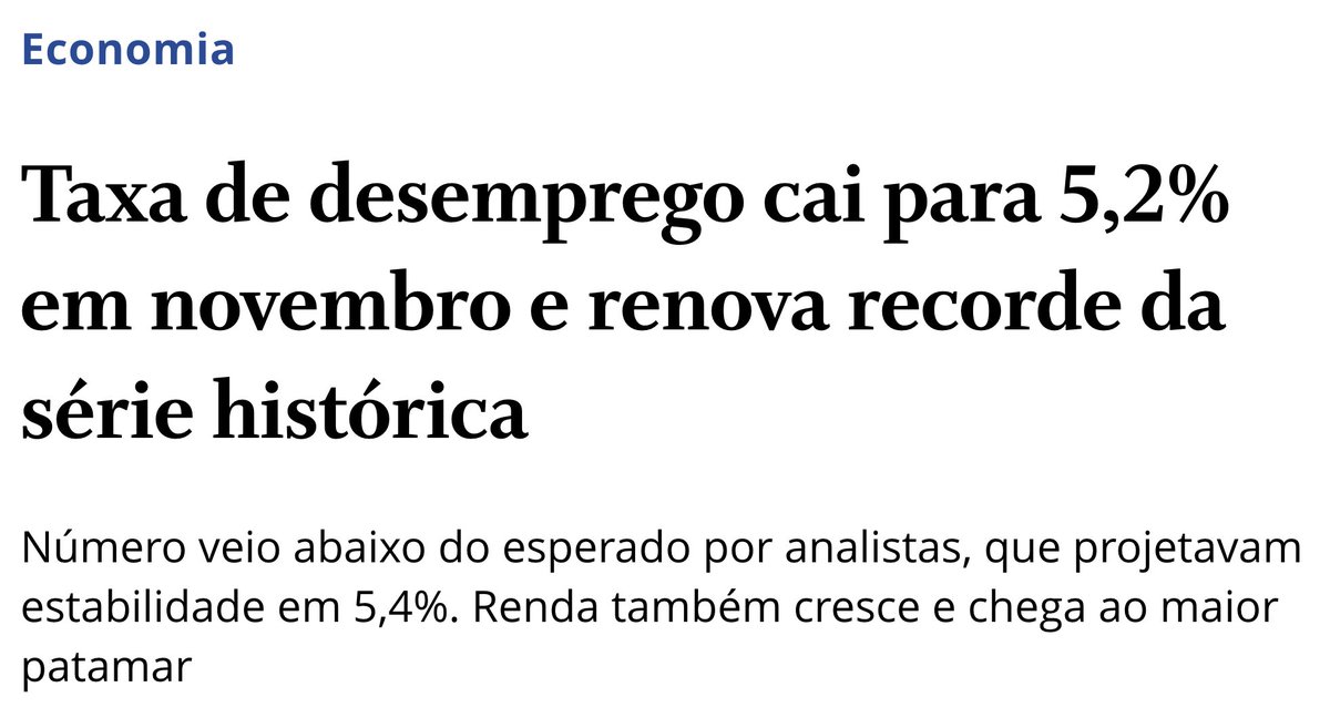 Enquanto 2025 não acaba, seguimos batendo recordes. Menor desemprego da série histórica, e aumento de renda da população.

Que 2026 seja de ainda mais prosperidade e oportunidades para o povo brasileiro 🇧🇷