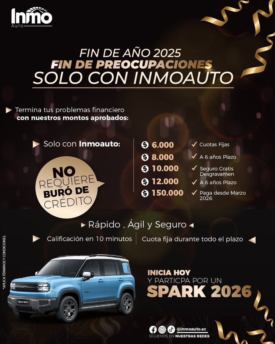 Inmoautoec's tweet image. ✨ Despide el año tomando el control de tu futuro ✨
Este es el momento ideal para ordenar tus metas, avanzar con tranquilidad y empezar el 2026 con nuevas oportunidades. 🤩

✅ Vision Plan
✅Planificación vehicular e inmobiliaria

#Inmoauto #sueñoshechosrealidad #año2026 #metas