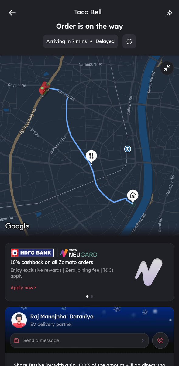 ShemalPandya's tweet photo. Hes going even further away, because he has no petrol in his EV vehical apparently.  

@zomatocare @zomato what scam is this. https://t.co/akEDaGmxly