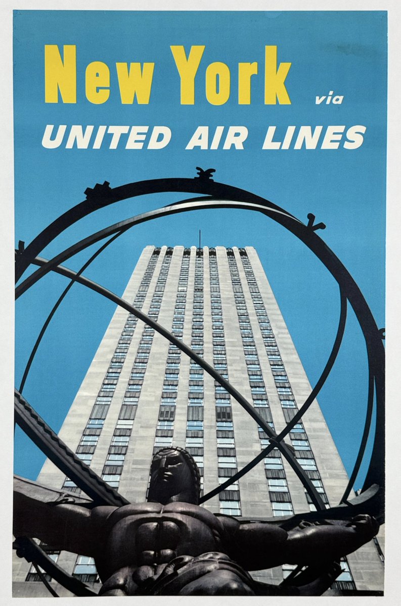 Antique_Posters's tweet image. New York Via United Air Lines Rockefeller Center Original 1962 Vintage Poster USA Lithograph Passenger Airline Travel Advertisement Linen Backed.
Available on our website...
antiqueposters.com/original.../ai…
