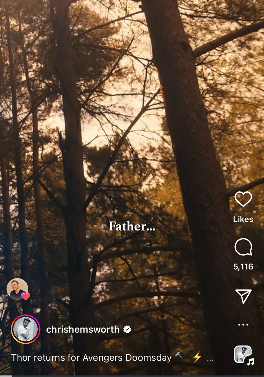 Tom Hiddleston liking the Thor teaser for Doomsday that Chris Hemsworth shared we are SO BACK