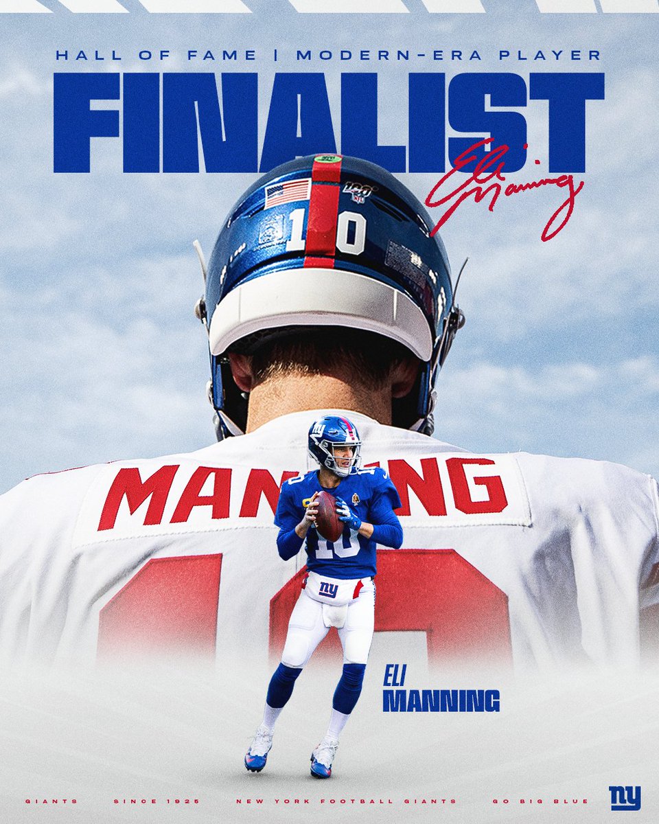 Eli Manning is one of 15 Finalists for the Pro Football Hall of Fame's Class of 2026 🏆
