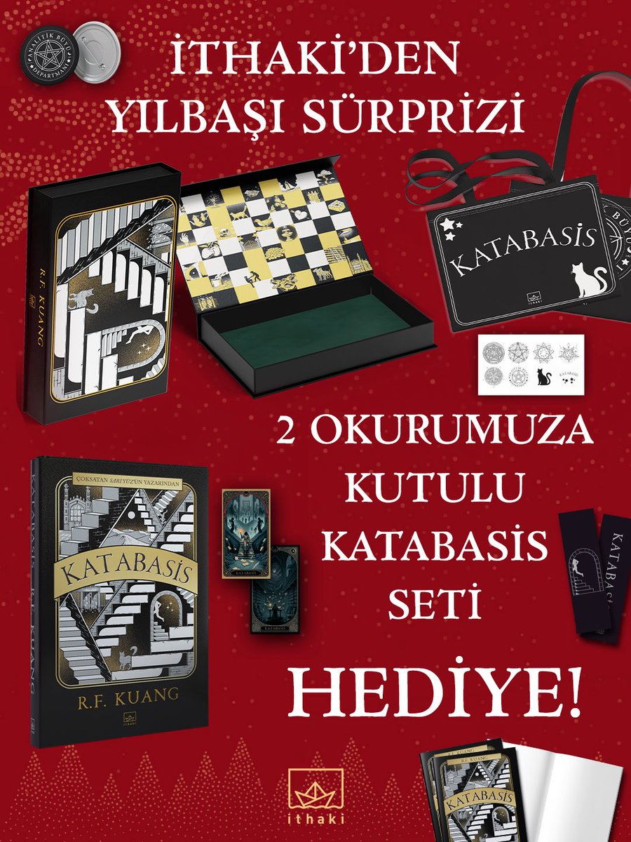 İthaki’den Yılbaşı Sürprizi 🎁🎄

2 Okurumuza, Kutulu Katabasis Seti Hediye Ediyoruz! 🥳📚
Kazanmak için;

. <a href="/ithakiyayinlari/">İthaki Yayınları</a> hesabımızı takip edip,
. 3 arkadaşınızı yorumlara etiketleyebilir,
. Bu paylaşımı yeniden paylaşabilirsiniz.

Herkese bol şans dileriz! ❤️

(Kazanmak için