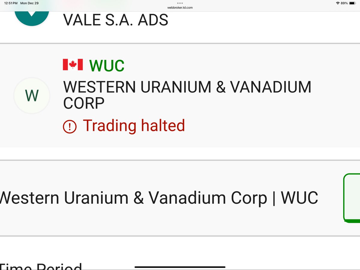ScottFileccia's tweet image. When is @TD_Canada going to fix the “glitch” that shows @WesternUranVan in a #TradingHalt ? #MarketManipulation #Uranium $WUC $WSTRF