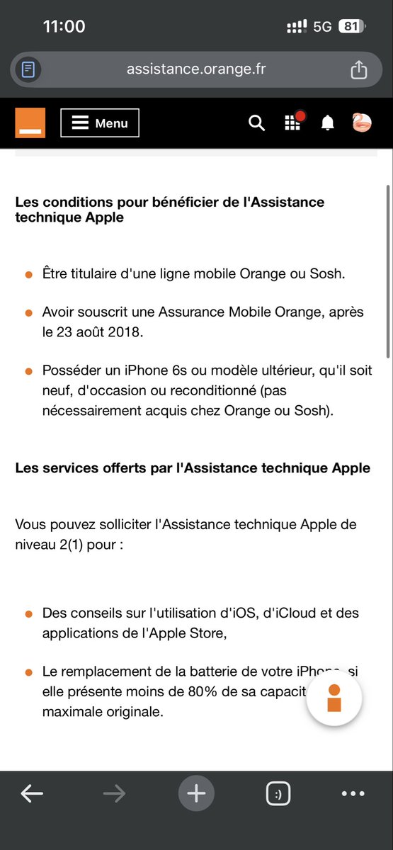 maxmis38's tweet photo. @Orange_France Assurance mobile 24h payée depuis 4 ans, AppleCare inclus au contrat (éligible dès 2018 selon conditions) mais refus aujourd’hui car « contrats avant 2024 non couverts ».
Service client de l’année… vraiment ? https://t.co/2ybt54qnNt