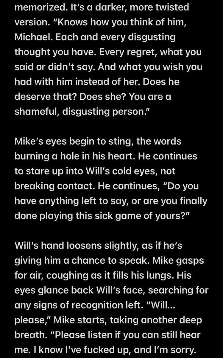 ransfrog's tweet image. “Give love that one more chance”- a fic about Mike’s final monologue to Will while he’s under Vecna’s control. 

This is my first ever fic I’ve written! sorry I have to post screenshots 🙃 the rest is in replies! Also thanks to the unc byler gc for inspiring this, I love yall 🫶