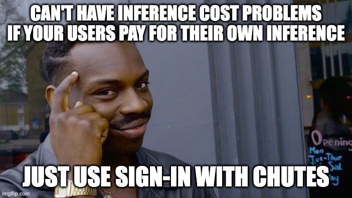 AI developers discovering Sign in with Chutes.
"Wait, you're telling me users can just... pay for their own inference?"
Yes. That's exactly what we're telling you.

Docs: chutes.ai/docs/sign-in-w…