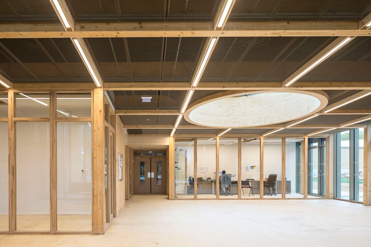 Archello's tweet image. Designed by HEMAA Architectes, the Parc des Loges Childhood and Sports Center is shaped by rammed earth and timber construction, embedding learning spaces directly into the landscape.
archello.com/project/parc-d… 

#RammedEarth #TimberArchitecture #LowCarbonDesign