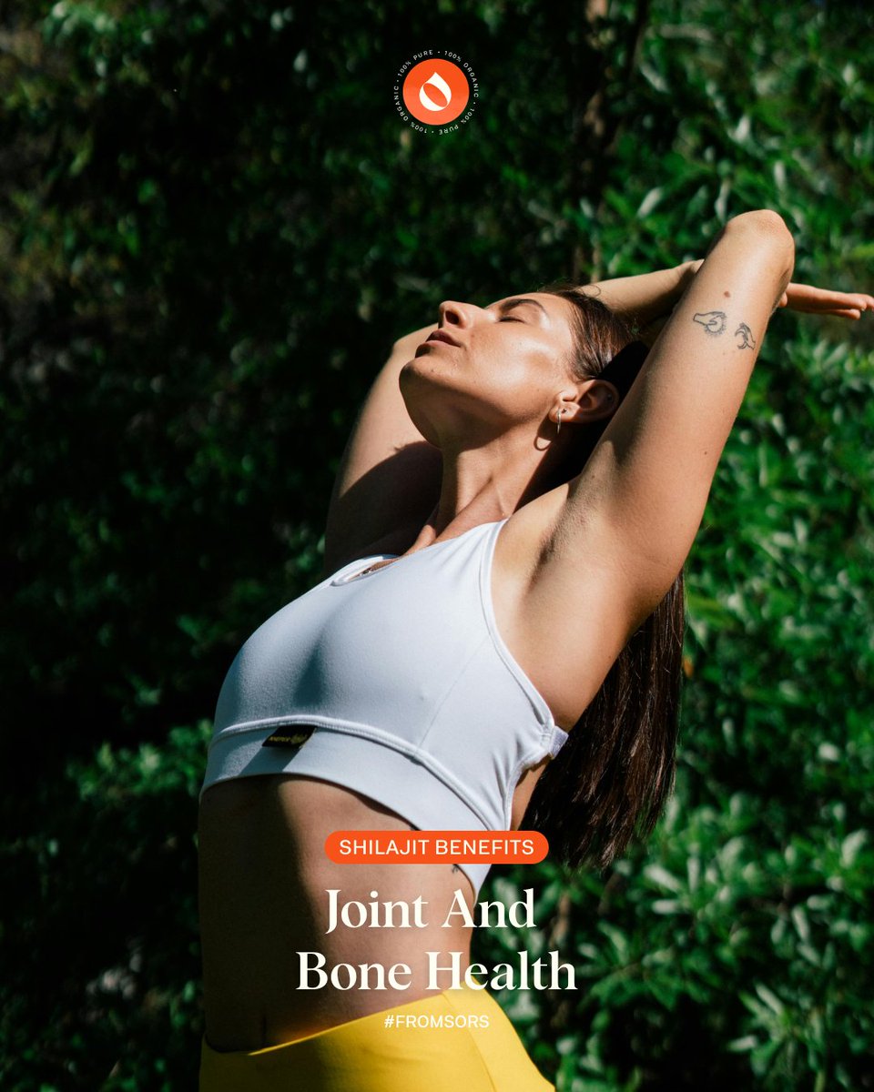 FromSors's tweet image. Joint &amp;amp; bone health need more than calcium! 🌿🦴 

Inflammation, mineral absorption, &amp;amp; recovery play key roles. Shilajit offers essential minerals for bone density &amp;amp; helps ease joint discomfort.

Stay mobile &amp;amp; resilient! 💪 #BoneHealth #JointCare #Inflammation #Wellness