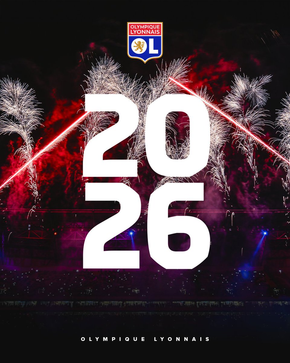 ✨ L’Olympique Lyonnais vous souhaite une très belle année 2026 pleine d’émotions ❤️💙