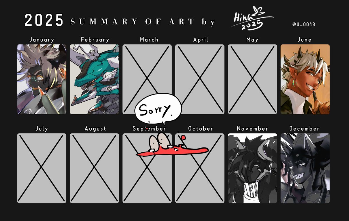 artsummary2025
2025年、本を出せたけど、体調不良で1年沈んでた…。
来年は体調を整えて、絵をいっぱい描きたい