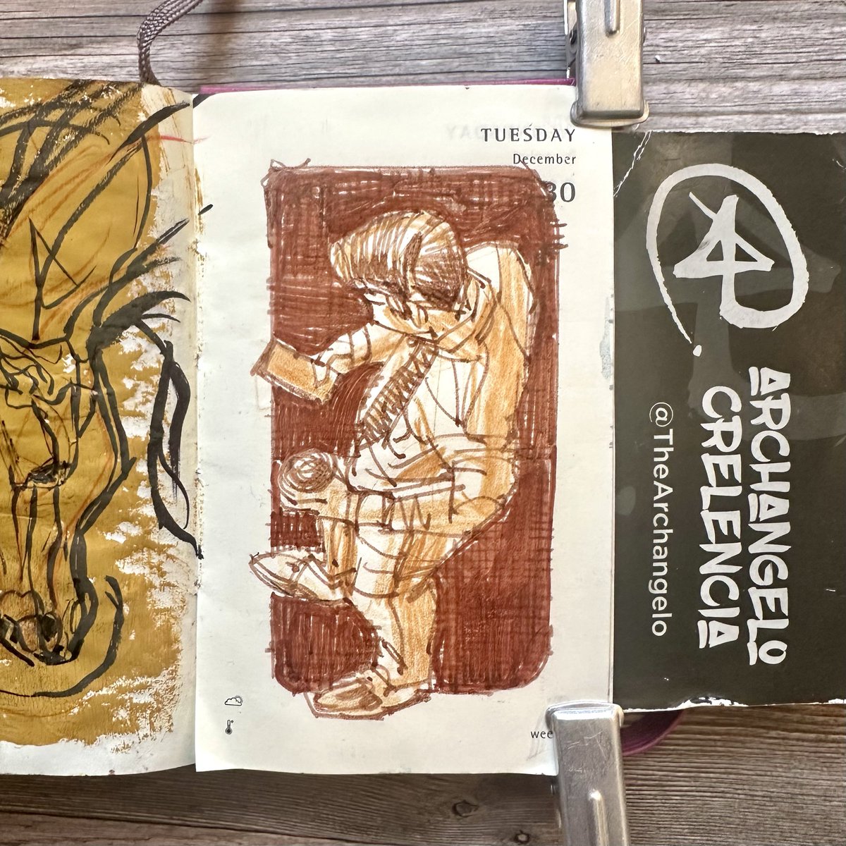 TheArchangelo's tweet photo. Day 364 of 365
#TheArchangelo #archangelocrelencia #photonnmo #photon_nmo #dailysketch #sketchbook #minisketchbook #draweveryday #ded2025 #illustration #penandink #calligraphypen #pencil https://t.co/5XG4azsyrQ
