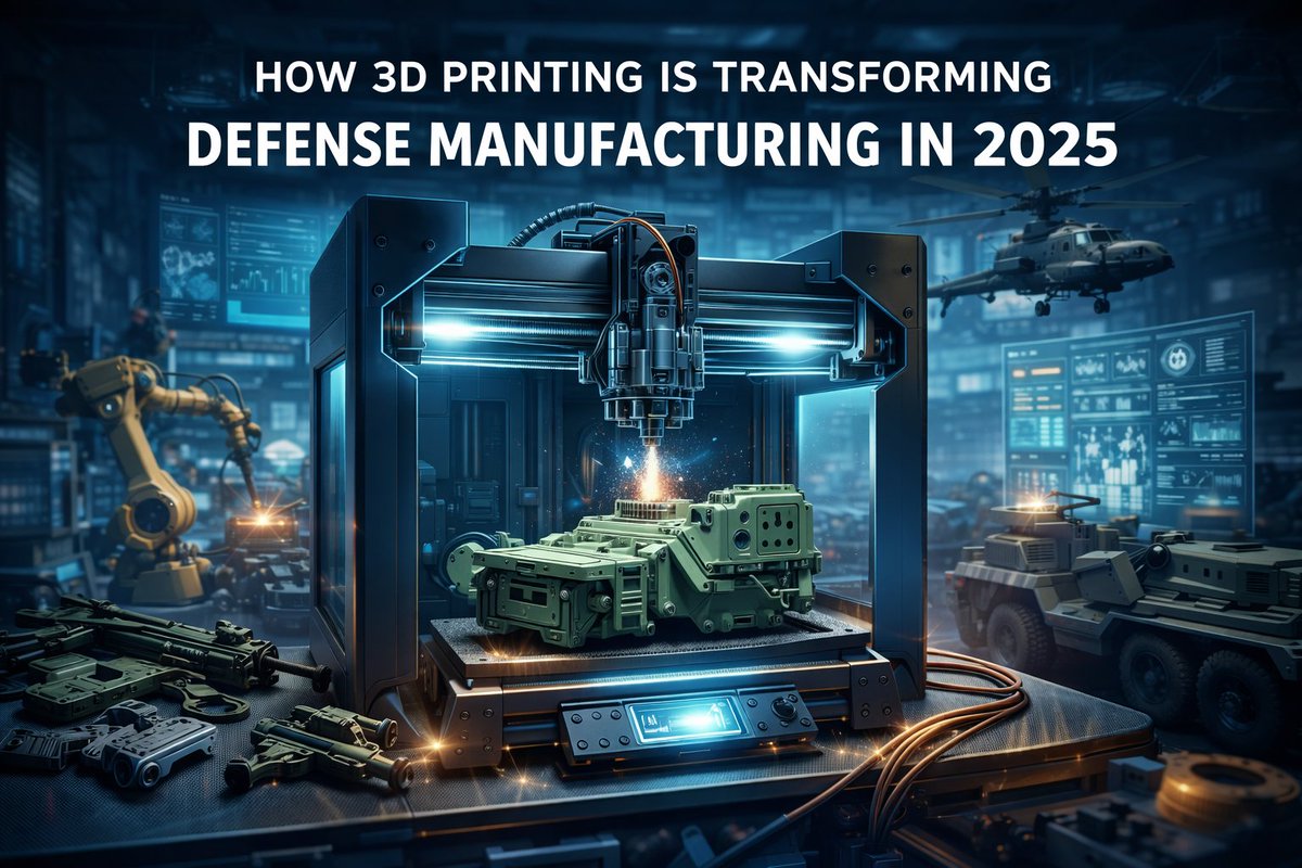 BConventions's tweet photo. Defense 3D Printing Transformation (2025)

The defense sector is undergoing a quiet but powerful transformation — and 3D printing (additive manufacturing) is at the center of it.

What was once used mainly for rapid prototyping is now becoming a strategic production capability across defense operations. From mission-critical spare parts to lightweight components and on-demand manufacturing in remote or contested environments, 3D printing is redefining how defense organizations approach speed, resilience, and supply-chain security.

Key shifts driving this transformation include:
• Reduced dependence on traditional, fragile supply chains
• Faster production timelines for critical components
• Increased customization and design flexibility
• Cost efficiency across low-volume, high-complexity parts
• Greater readiness through localized and digital manufacturing
However, scaling defense 3D printing isn’t just about machines and materials. It also demands new standards, cybersecurity frameworks, skilled workforce development, and tighter collaboration between defense agencies, manufacturers, and technology providers.
As we move into 2025, additive manufacturing is no longer an experimental tool in defense — it’s becoming a core pillar of modern military and industrial strategy.

🔗 Read the full analysis here:
 https://t.co/cLKWzXxa4y

#DefenseTechnology
#3DPrinting
#AdditiveManufacturing
#DefenseInnovation
#AdvancedManufacturing
#SupplyChainResilience
#IndustrialTransformation
#SmartManufacturing
#FacilitiesUpgrade