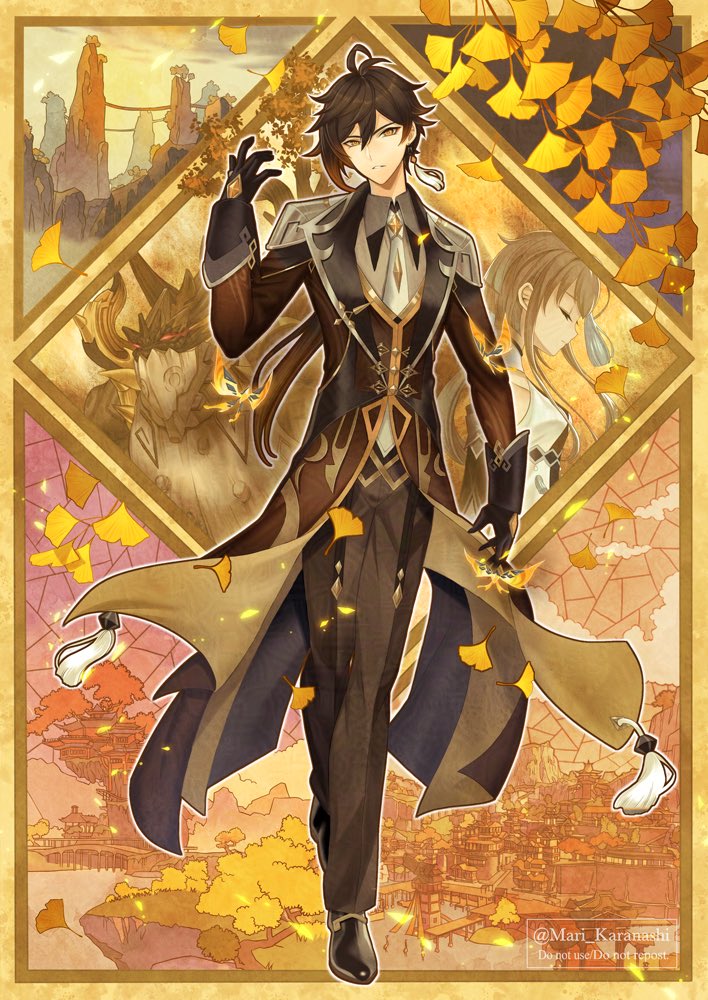 鍾離先生お誕生日おめでとうございます！💐✨
再掲ですがいつもお世話になっています🔶
#鍾離生誕祭2025 #zhongli