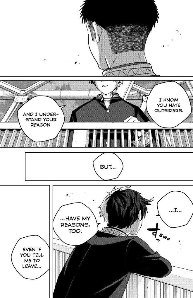 0x1lovesakura's tweet photo. sakura wanted to talk with momijikawa to say that he won't leave makochi because he finally found a place to belong 😭 my little boy, you're so brave 😭 #WB203 https://t.co/BFdrxLI1Gl