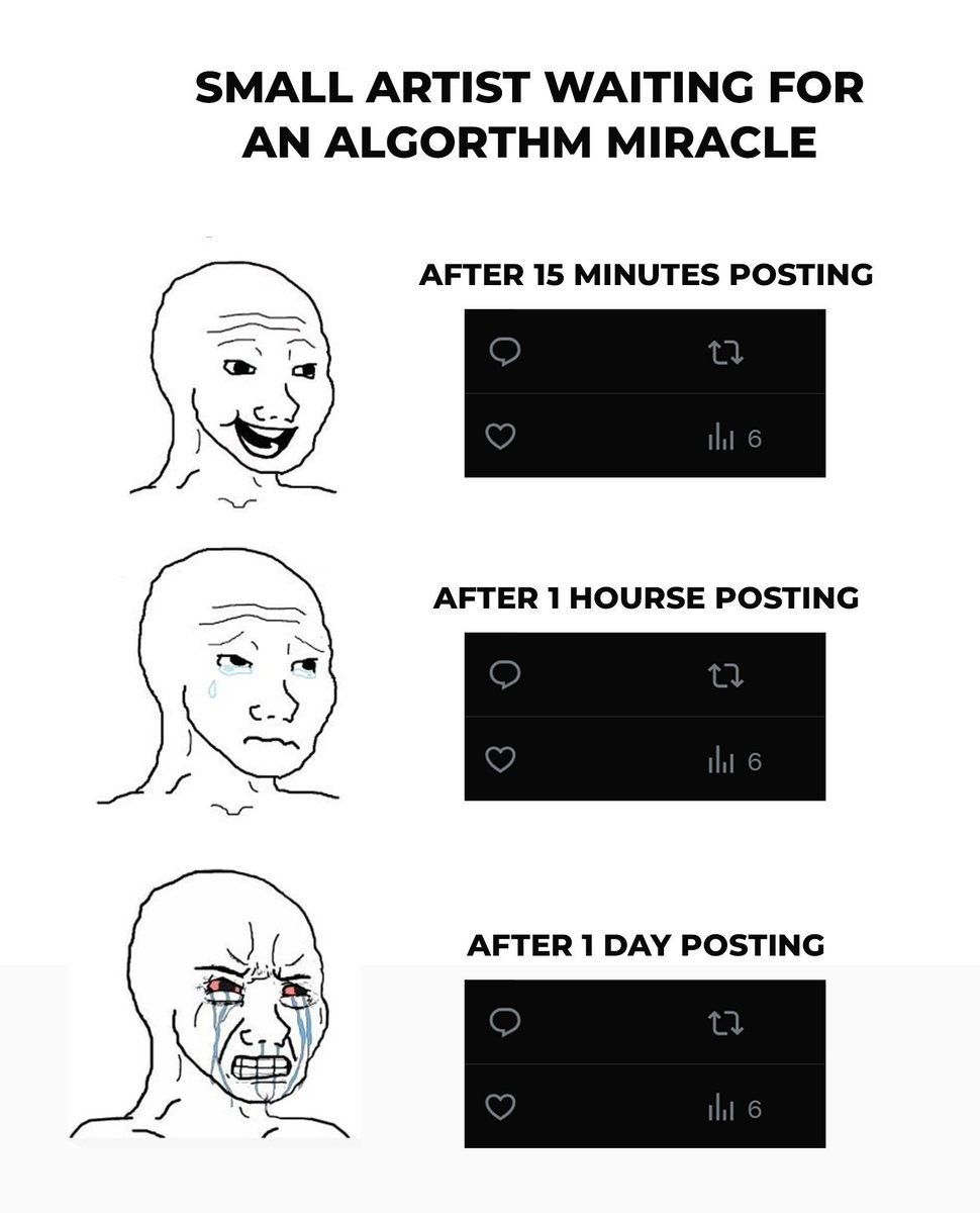 Bubblefreeze_'s tweet image. Small artist refreshing notifications like maybe today will be different 😭
Please tell me I’m not the only one feeling this way 🫠

#smallartist #artmoots