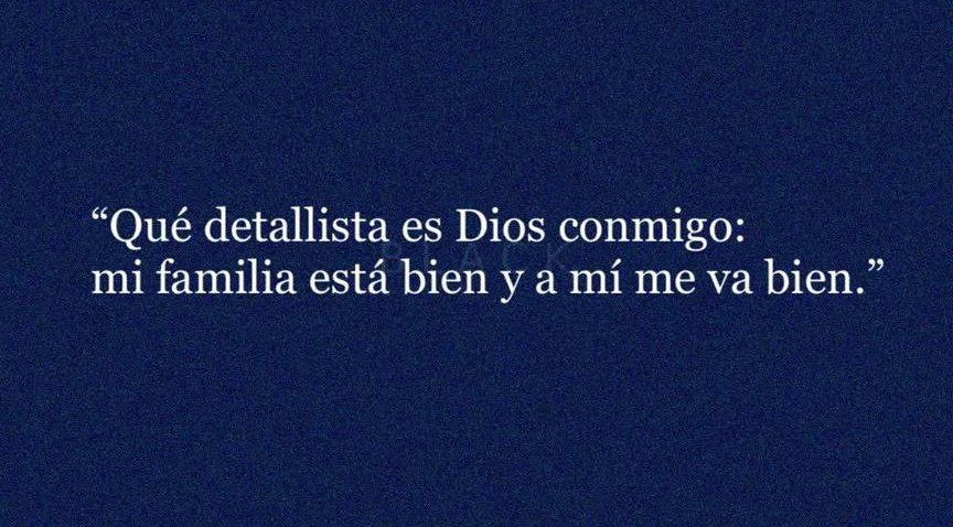 Gracias Dios.
