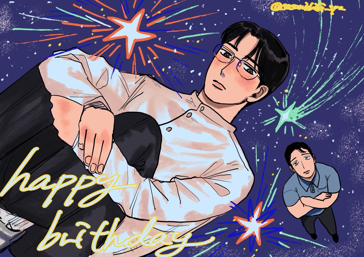 # 星先生ケーキ食べて🎂