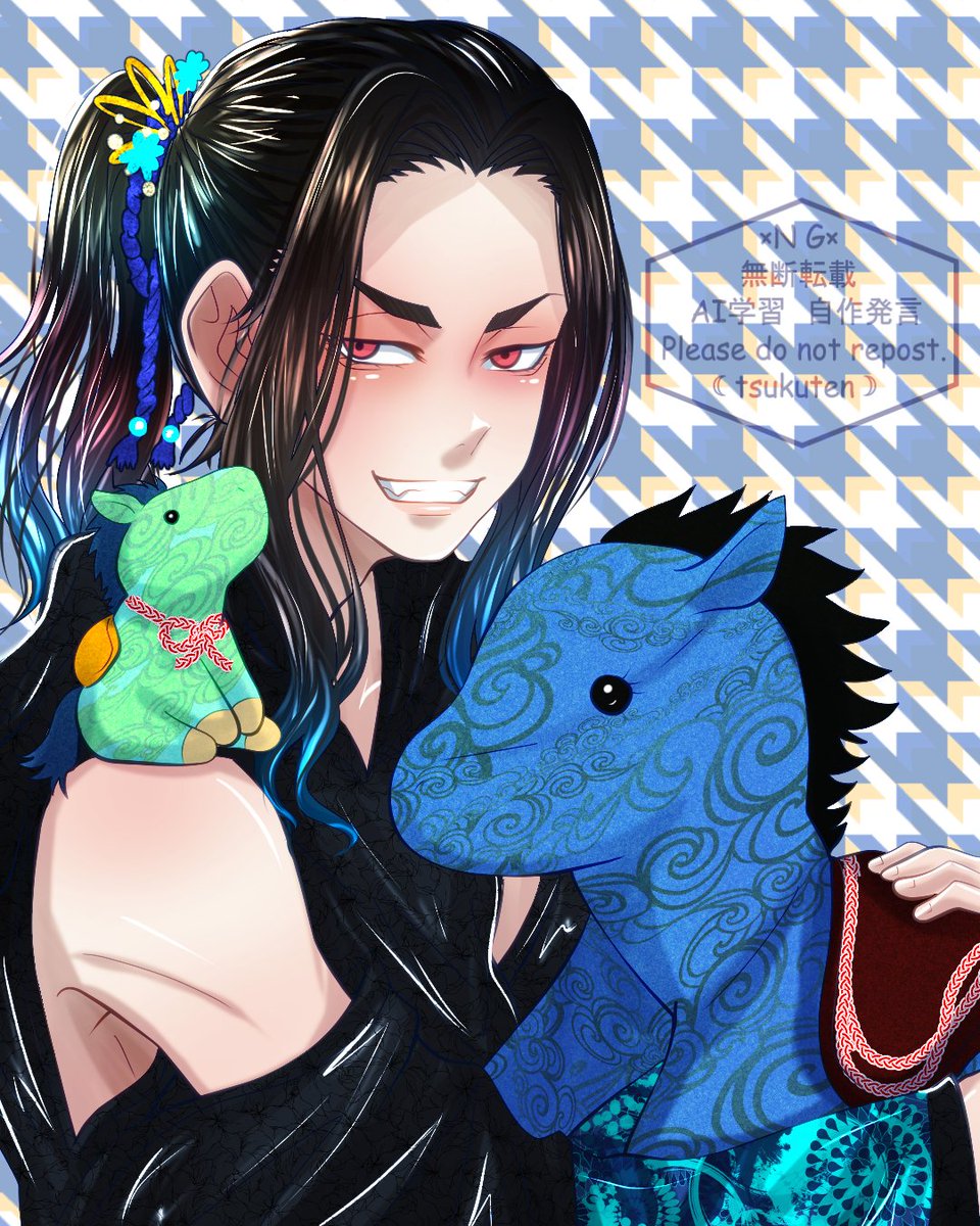 524colorpinus's tweet photo. 描き納めです🐴
元旦絵は投稿しないと言ったのですが
よく考えれば推しの干支は
12年に１回しかないので描き納めで
描かせてもらいました🙇‍♀️🙏

皆様1年間、お世話になりました 🙇‍♀️
また来年も自由気ままに
絵描きしながら
仲良くさせて貰えたら有難いです🙏 https://t.co/NCZWZ8fIba