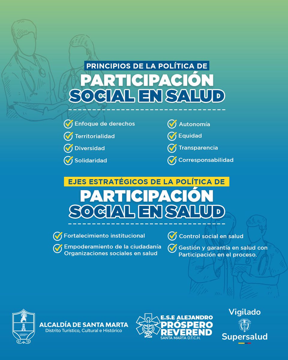 Tu voz también transforma la salud.
Conoce la Política de Participación Social en Salud y participa en la construcción de un sistema más justo y cercano.

🤝 La salud se construye entre todos.
#NosUneLaSalud